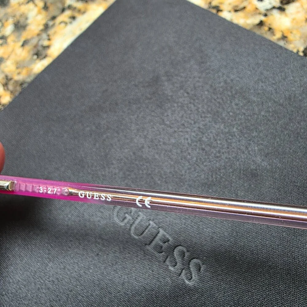 NEW Pink Black Stainless Steel Guess prescription frame